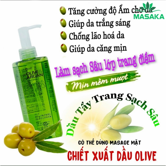 DẦU TẨY TRANG CHIẾT XUẤT DẦU OLIVE & ARGAN DEVE 500 ML