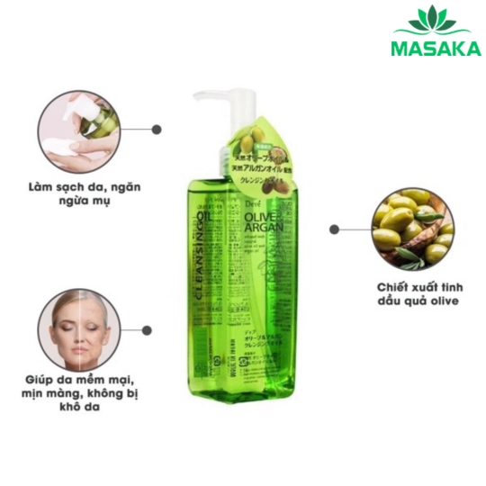 DẦU TẨY TRANG CHIẾT XUẤT DẦU OLIVE & ARGAN DEVE 500 ML