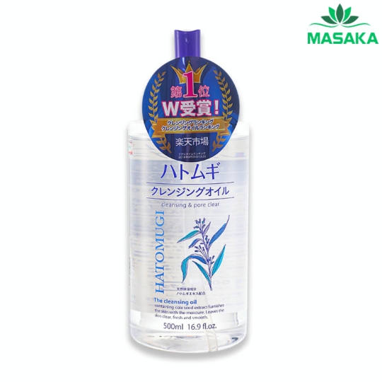 DẦU TẨY TRANG DƯỠNG ẨM VÀ LÀM SÁNG DA HATOMUGI (CHAI 500ML)