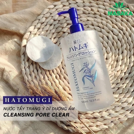 NƯỚC TẨY TRANG DƯỠNG ẨM VÀ LÀM SÁNG DA HATOMUGI (CHAI 500ML)