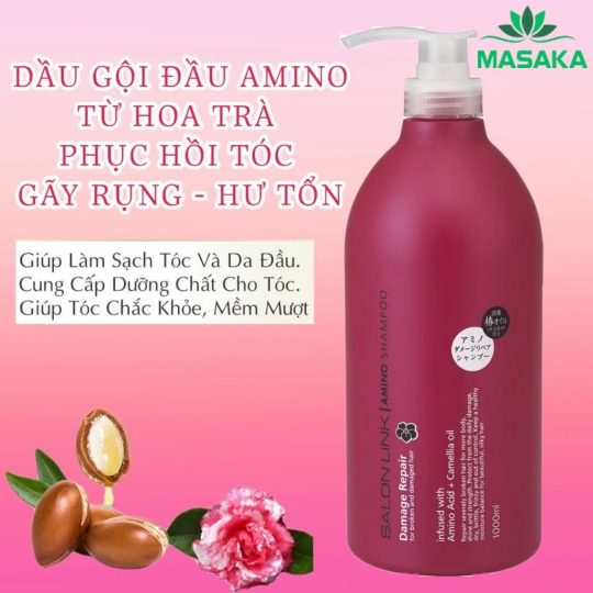 DẦU GỘI HOA TRÀ PHỤC HỒI TÓC HƯ TỔN SALON LINK (1000ML)
