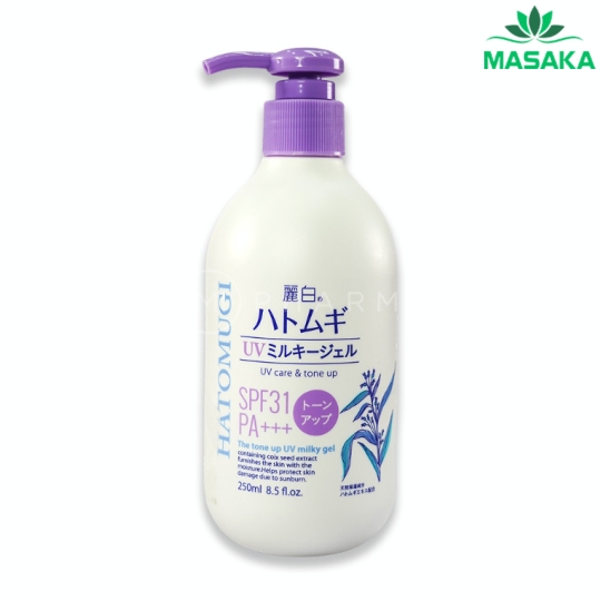 SỮA DƯỠNG THỂ CHỐNG NẮNG NÂNG TONE VÀ DƯỠNG ẨM DA HATOMUGI SPF31 PA+++  (CHAI 250ML)