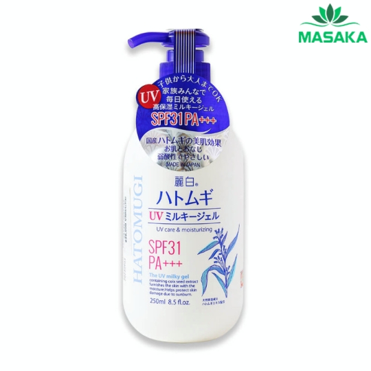 SỮA DƯỠNG THỂ CHỐNG NẮNG, DƯỠNG ẨM VÀ LÀM SÁNG DA HATOMUGI SPF50+ PA++++ (250ML)