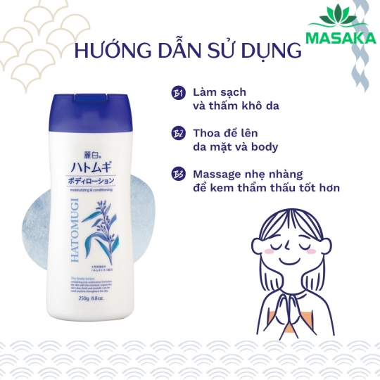 SỮA DƯỠNG THỂ LÀM SÁNG DA HATOMUGI (250G)