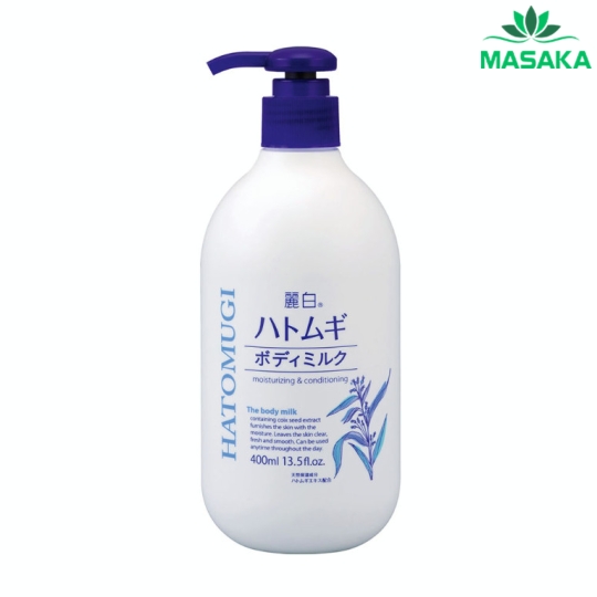 SỮA DƯỠNG THỂ LÀM SÁNG DA BAN ĐÊM HATOMUGI (CHAI 400ML)