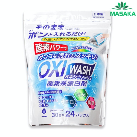 BỘT GIẶT TẨY ĐA NĂNG OXI WASH NOVOPIN (SET 24 GÓI X 30G)