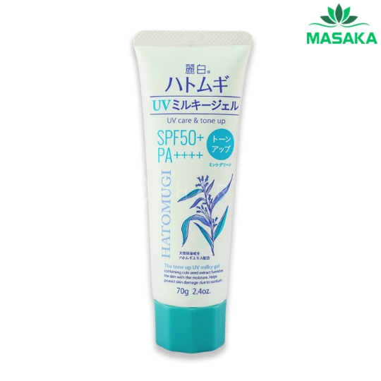 KEM CHỐNG NẮNG NÂNG TONE VÀ DƯỠNG ẨM DA HATOMUGI SPF50+ PA++++ (XANH BẠC HÀ)