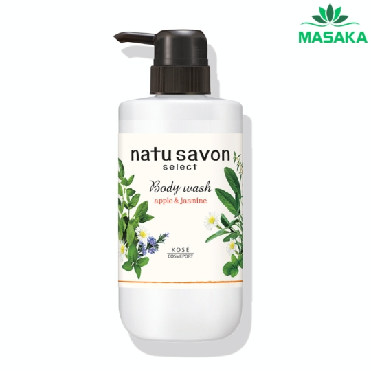 SỮA TẮM TẠO BỌT LÀM MỀM MỊN DA SOFTYMO KOSÉ NATU SAVON HƯƠNG HOA NHÀI VÀ TÁO (CHAI 500 ML)