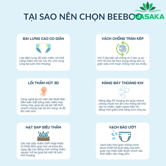TÃ DÁN BEEBOO SIZE S 56 MIẾNG ( TỪ 4 - 8KG)