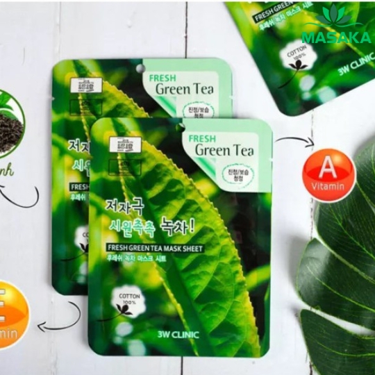 MẶT NẠ FRESH GREEN TEA MASK SHEET 3W CLINIC