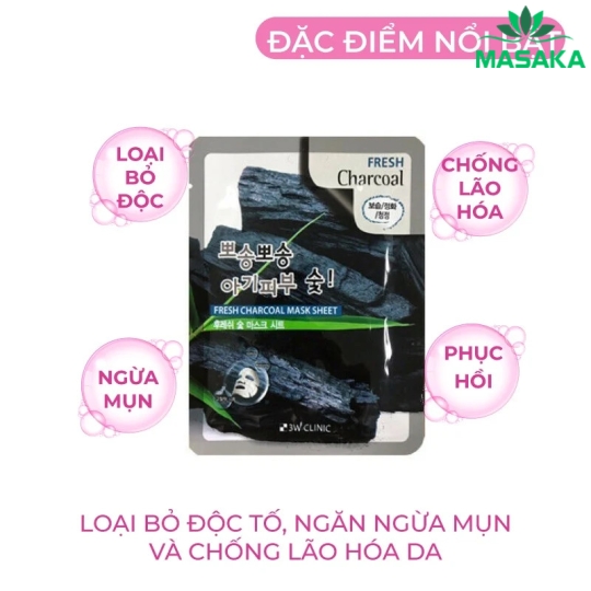 MẶT NẠ FRESH CHARCOAL MASK SHEET 3W CLINIC