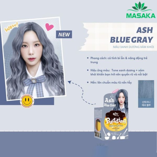THUỐC NHUỘM TÓC EZN ASH BLUE GRAY 280G