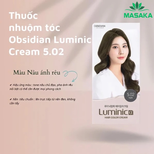 THUỐC NHUỘM LUMINIC α HAIR COLOR CREAM 5.02 ( NÂU RÊU )