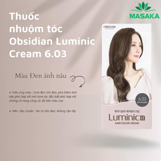 THUỐC NHUỘM LUMINIC α HAIR COLOR CREAM 6.03 ( ĐEN NÂU ) 