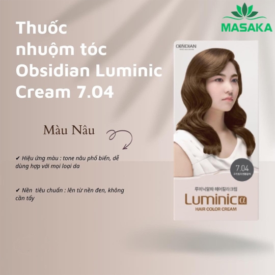 THUỐC NHUỘM LUMINIC α HAIR COLOR CREAM 7.04 ( NÂU SÁNG )