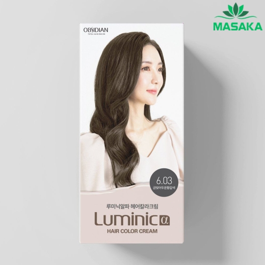 THUỐC NHUỘM LUMINIC α HAIR COLOR CREAM 6.03 ( ĐEN NÂU ) 