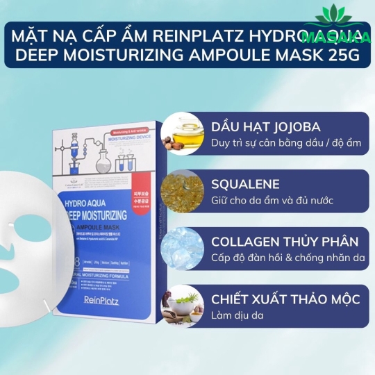 MẶT NA DƯỠNG DA REINPLATZ HYDRO AUQA DEEP MOISTURIZING AMPOULE MASK