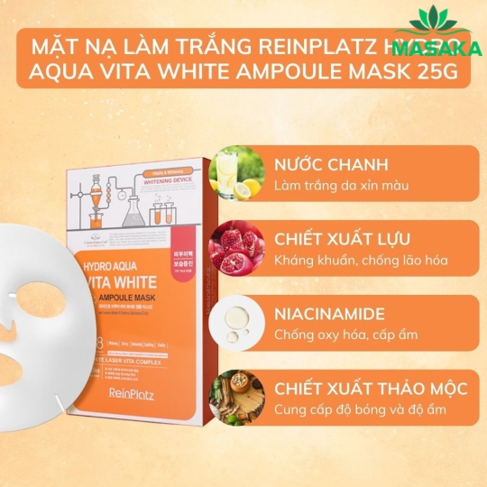 MẶT NẠ DƯỠNG DA REINPLATZ HYDRO AQUA VITA WHITE AMPOULE MASK