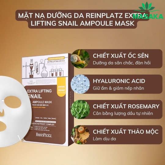 MẶT NẠ DƯỠNG DA REINPLATZ EXTRA LIFTING SNAIL AMPOULE MASK