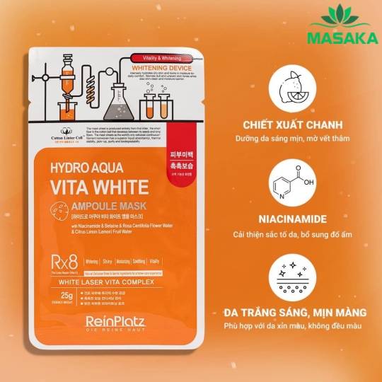 MẶT NẠ DƯỠNG DA REINPLATZ HYDRO AQUA VITA WHITE AMPOULE MASK