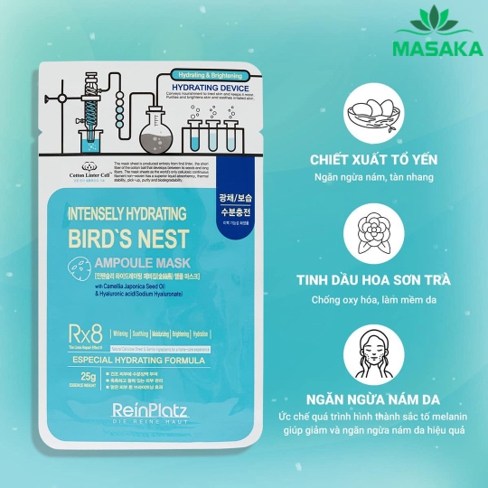 MẶT NẠ DƯỠNG DA REINPLATZ INTENSELY HYDRATING BIRD'S NEST AMPOULE MASK