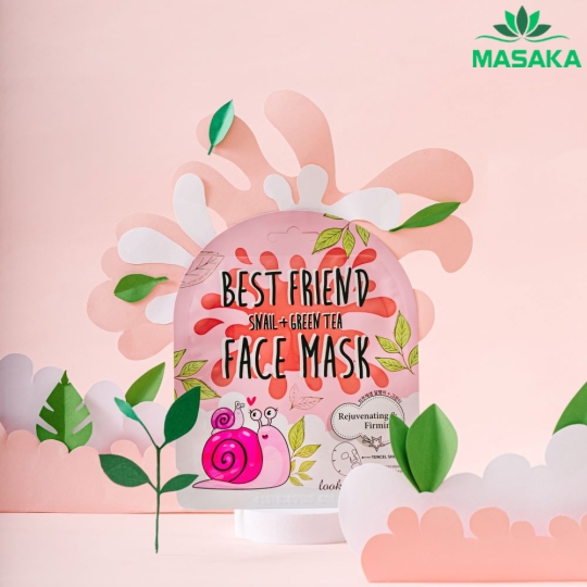 MẶT NẠ LookATME BEST FRIEND SNAIL + GREEN TEA FACE MASK 