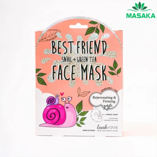 MẶT NẠ LookATME BEST FRIEND SNAIL + GREEN TEA FACE MASK 