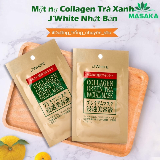 MẶT NẠ TINH CHẤT COLLAGEN & TRÀ XANH J'WHITE 25G*8 ( 8 MIẾNG/HỘP )