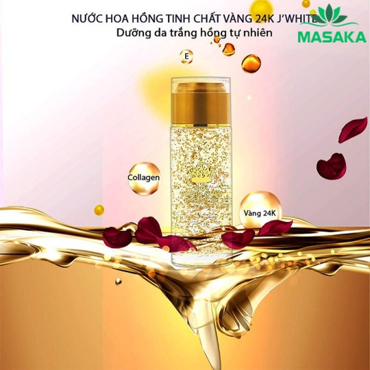 NƯỚC HOA HỒNG TINH CHẤT VÀNG 24K J'WHITE 120ML