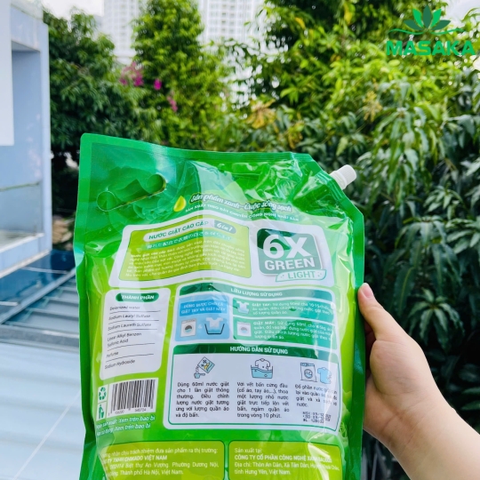 TÚI NƯỚC GIẶT 6X GREEN LIGHT - TÍCH HỢP 2 TRONG 1